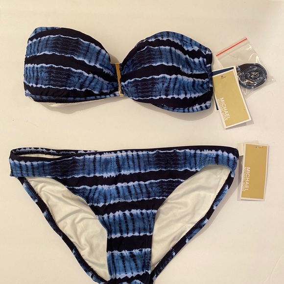 Michael Kors Other - Michael kors blue tie dye bikini swimsuit S NWT
